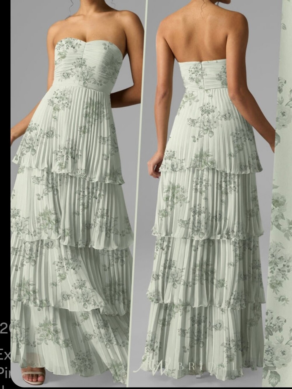 AW Bridal  Dress Chiffon Pistachio Green Penoy